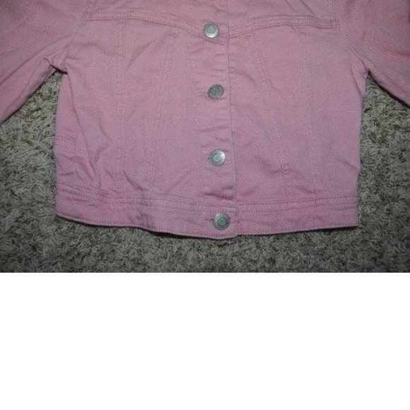*Jean Jacket RUE 21 Small Pink Button Up Collared Long Sleeve Denim Girls - Picture 3 of 5